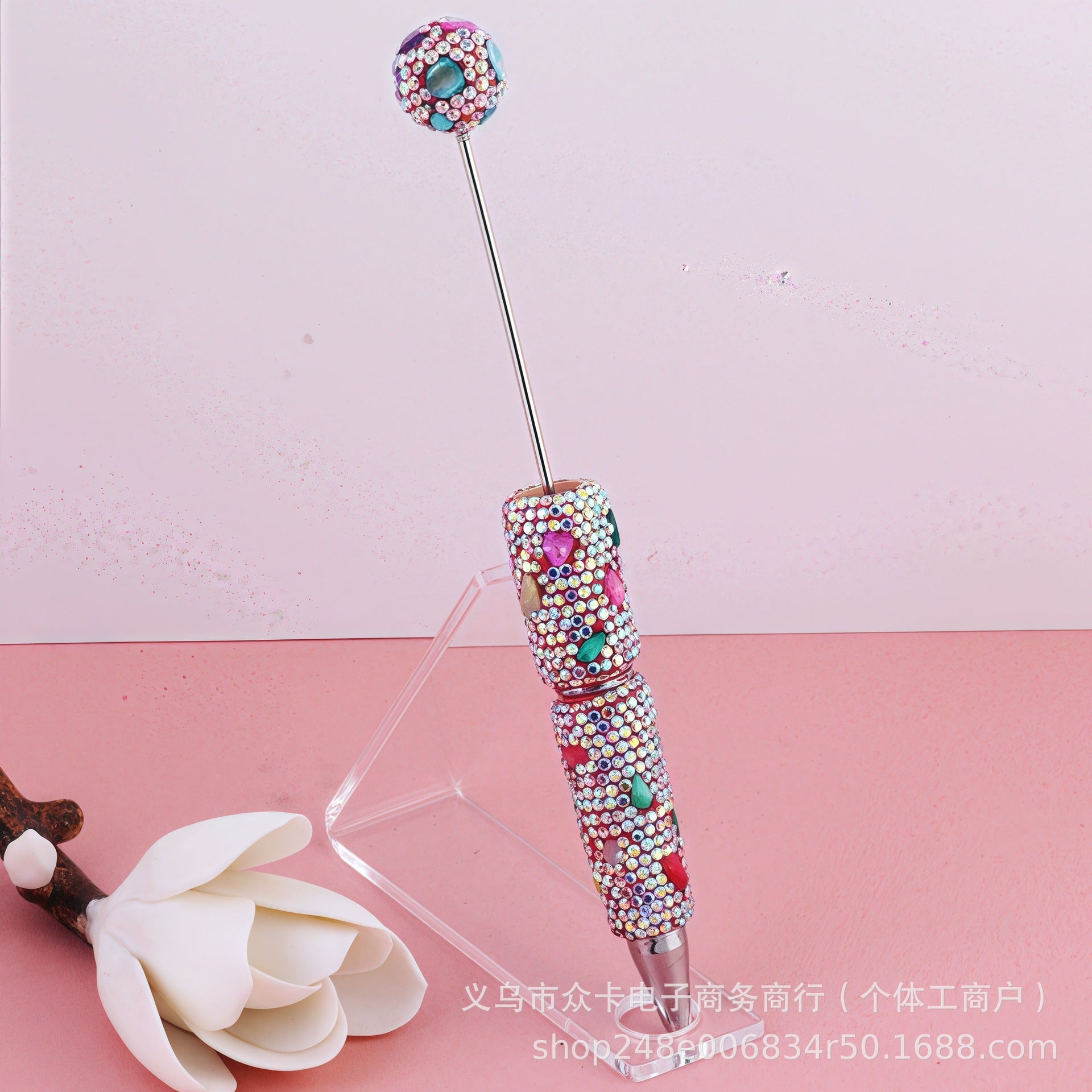 Wholesale 10pcs Colorful Shell Full Diamond DIY Fancy Beadable Pens