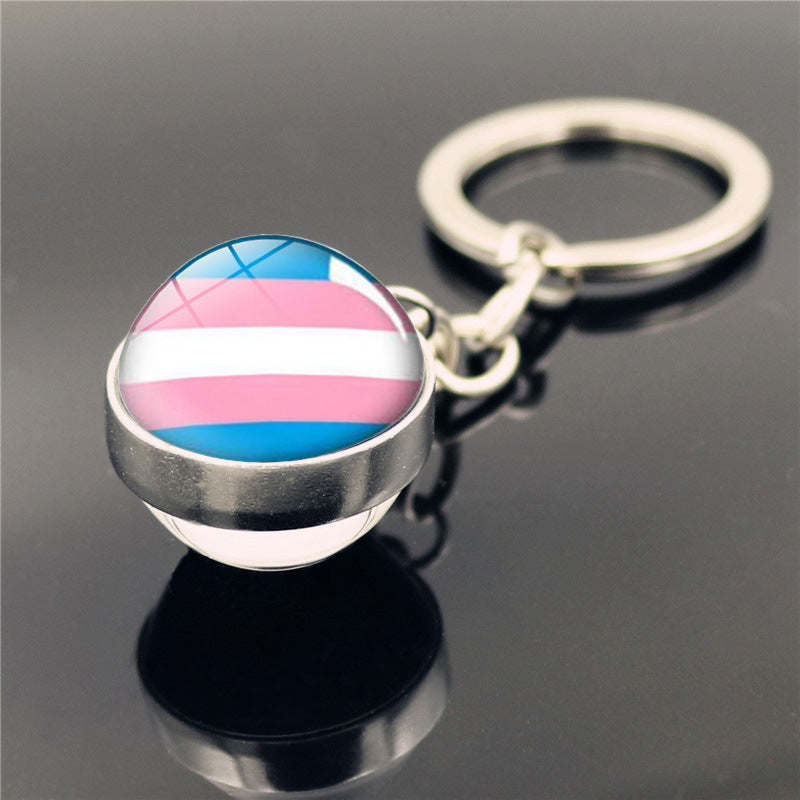 Wholesale Zinc Alloy LGBT Time Stone Keychain