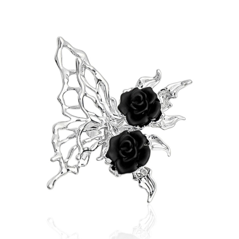Wholesale Open Cut Adjustable Gothic Black Rose Alloy Rings