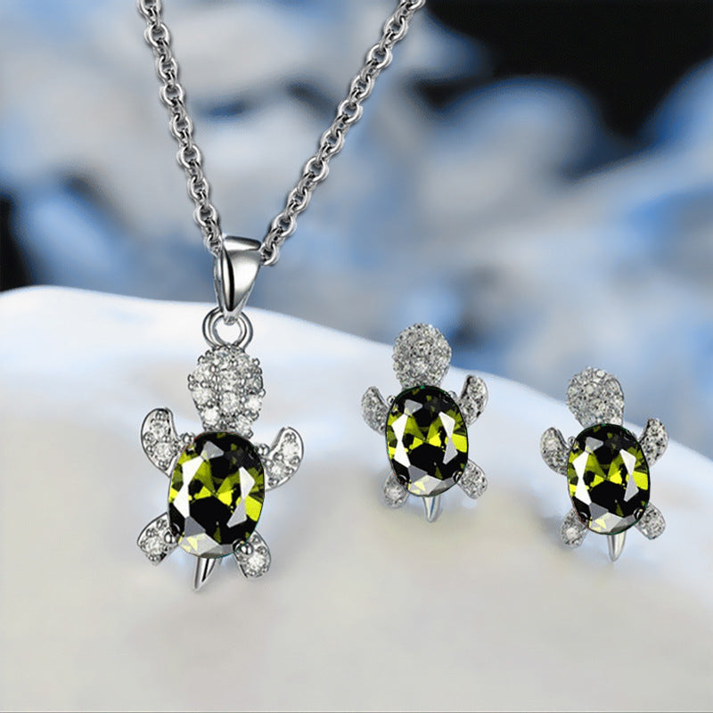 Wholesale Niche Turtle Versatile High-end Necklace Jewelry Set