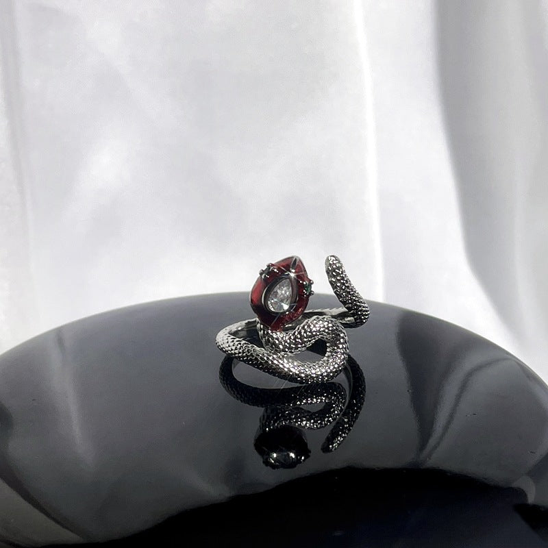 Wholesale Red enamel sweet cool punk cold style ring