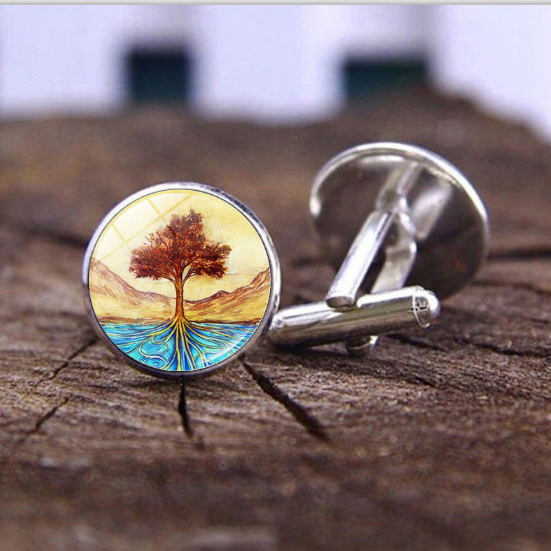 Wholesale Alloy Tree of Life Men's Cufflinks