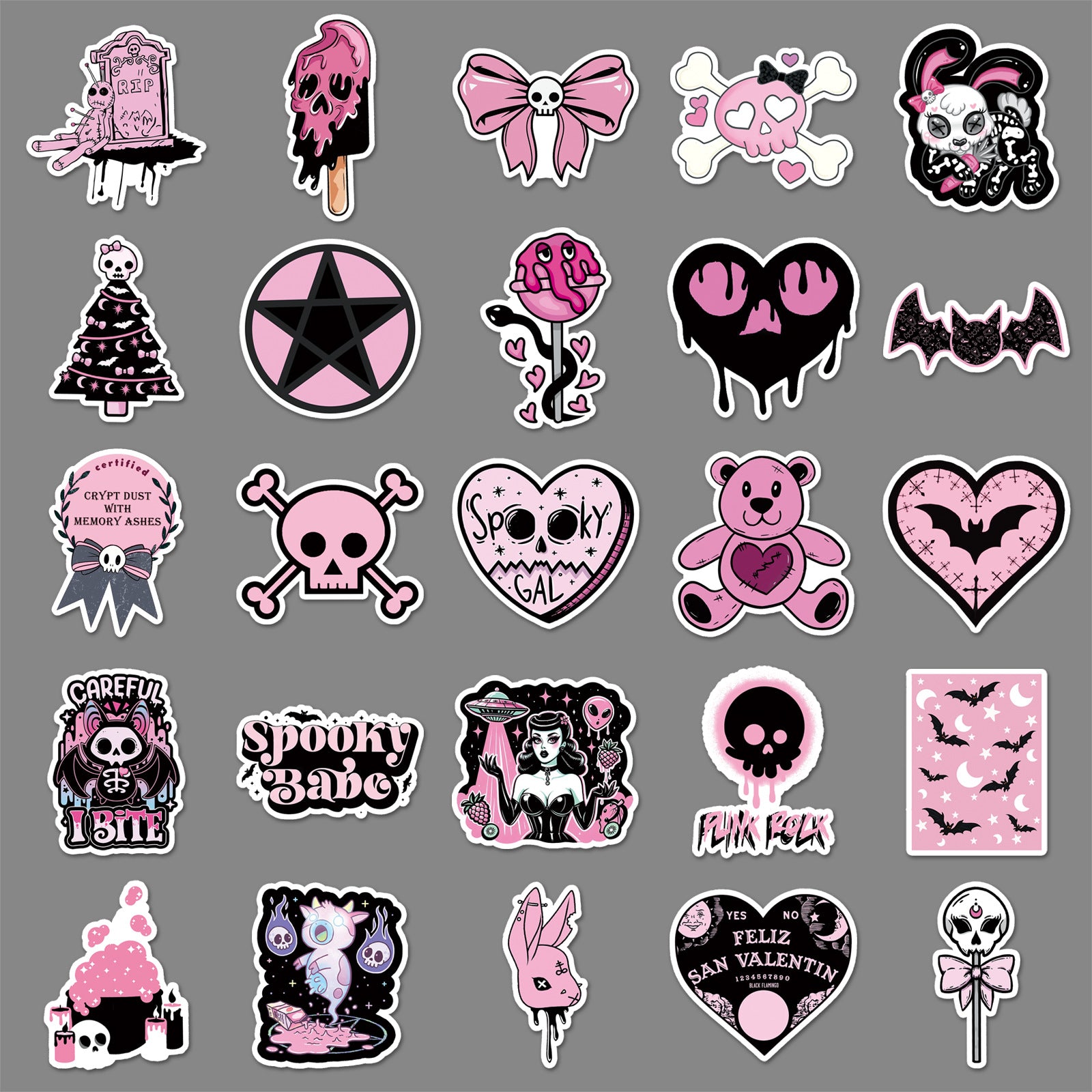 Wholesale 50pcs Gothic Graffiti Stickers Dark Skull Stickers