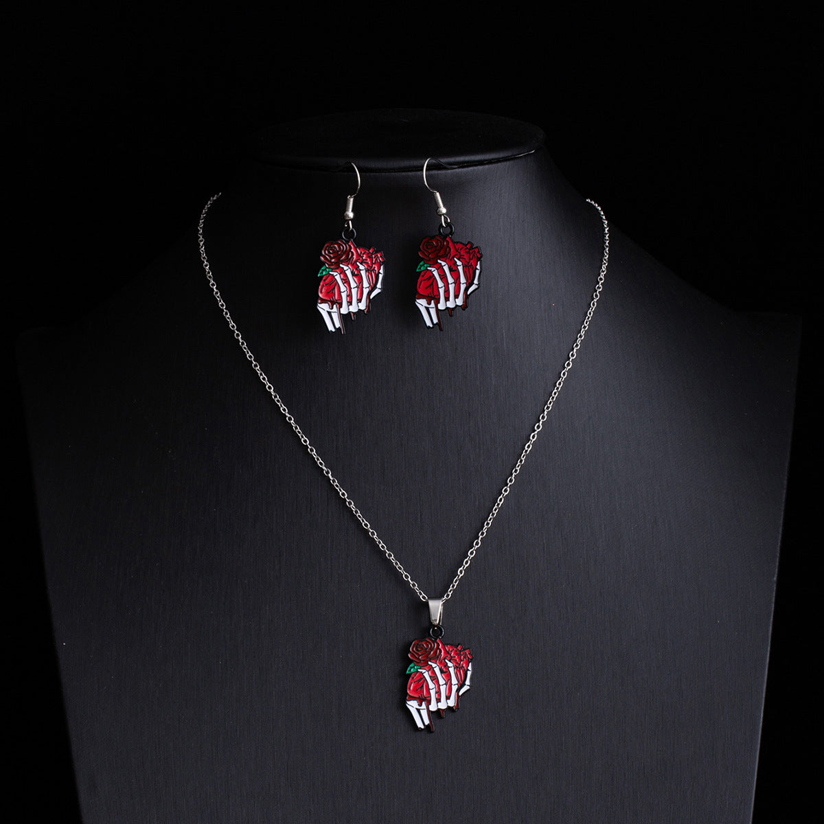 Wholesale Gothic Punk  Earring Necklace Set