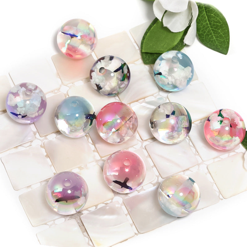 Wholesale 25pcs 20mm High Transparency Color Cloud Seagull Resin DIY Beads