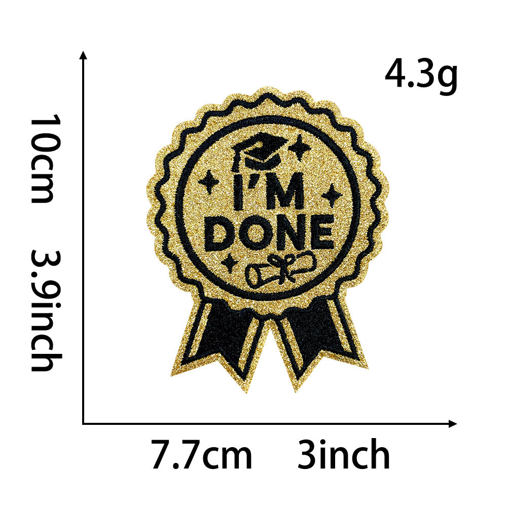 Wholesale Embroidered Graduation Patch Set Chic DIY Iron On Applique Creative Gift For Students And Resale