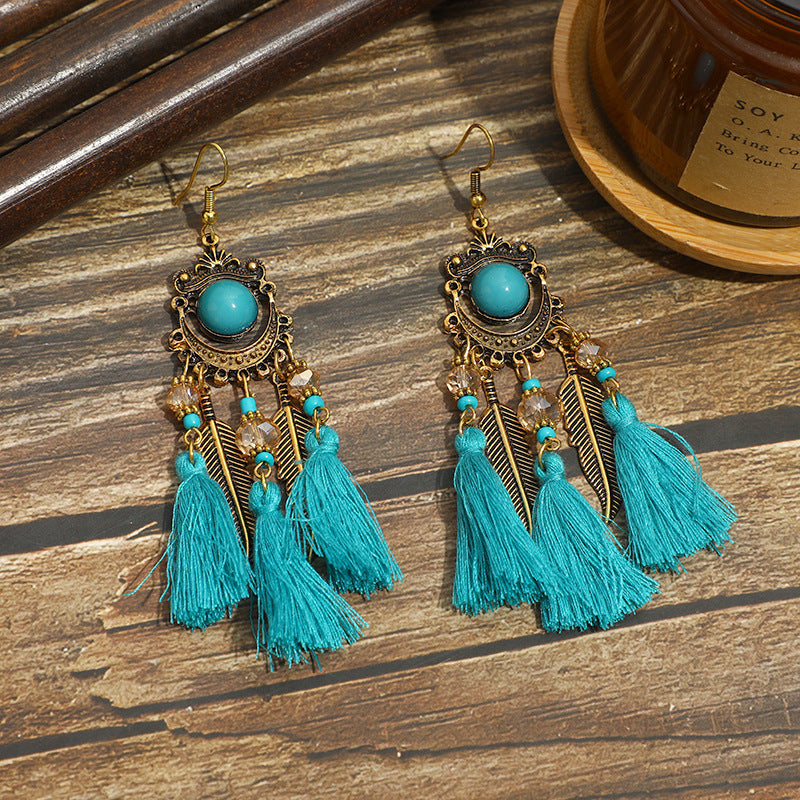 Wholesale Vintage Long Tassel Bohemian Earrings