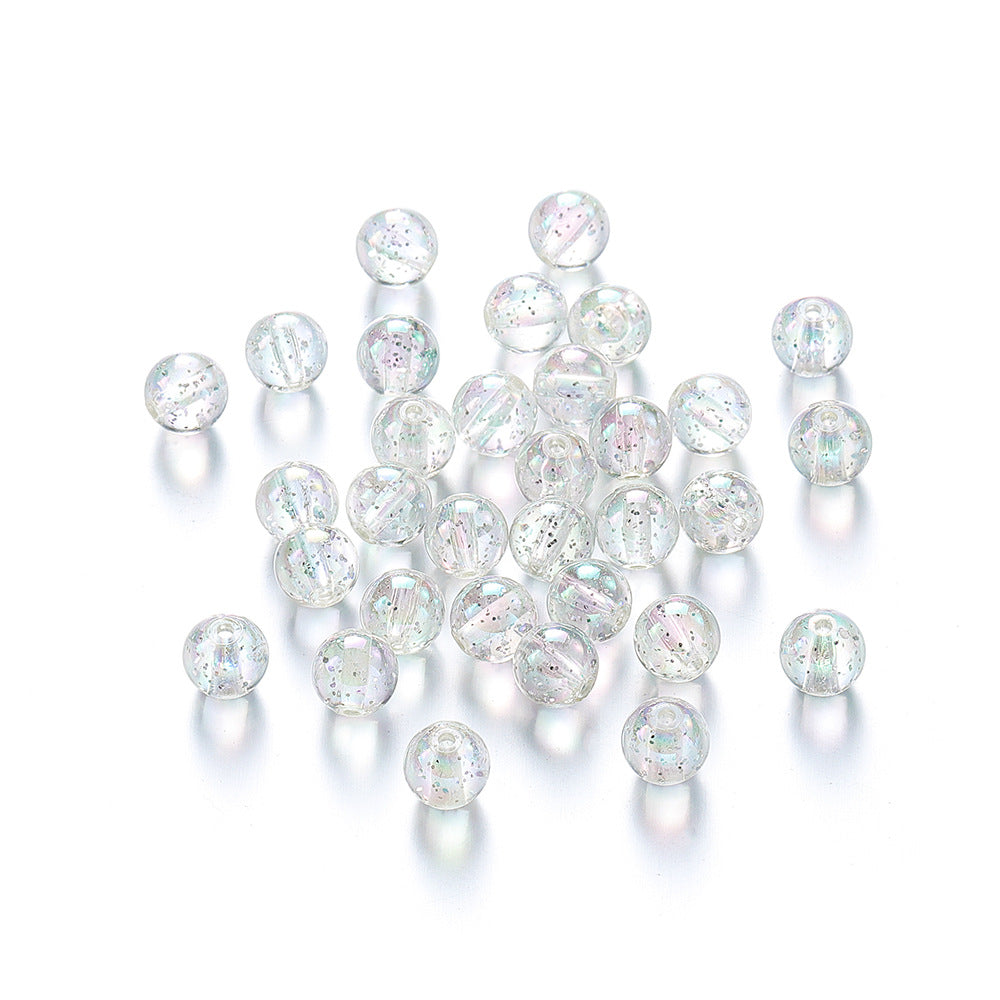 Wholesale 30pcs Acrylic 8-10mm Round Bead Sequin Straight Hole DIY Bead Beads
