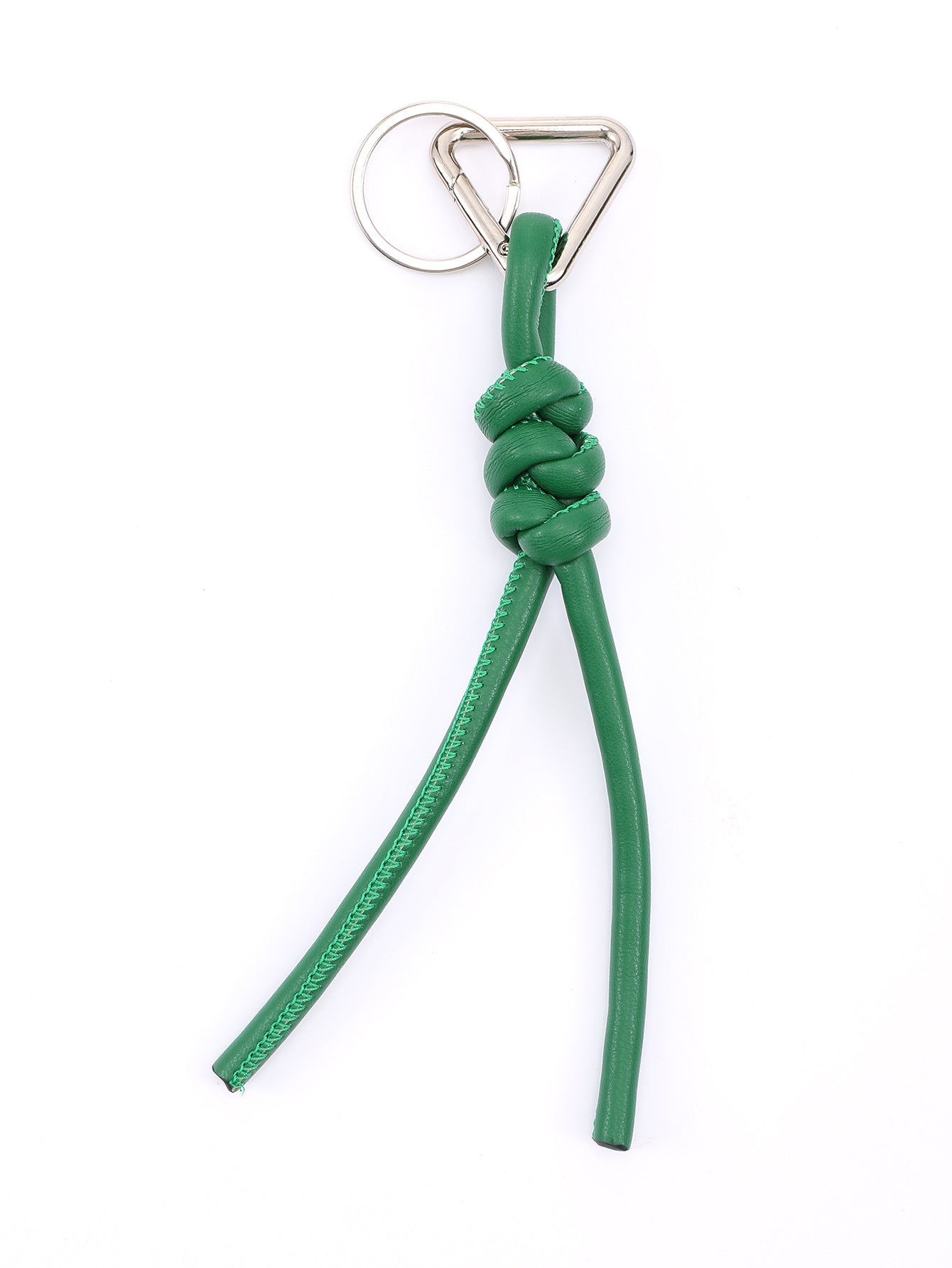 Wholesale Triangle PU Hand Woven Diamond Knot Keychains