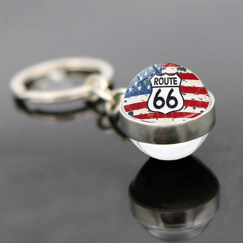 Wholesale US Route 66 Sign Zinc Alloy Keychains