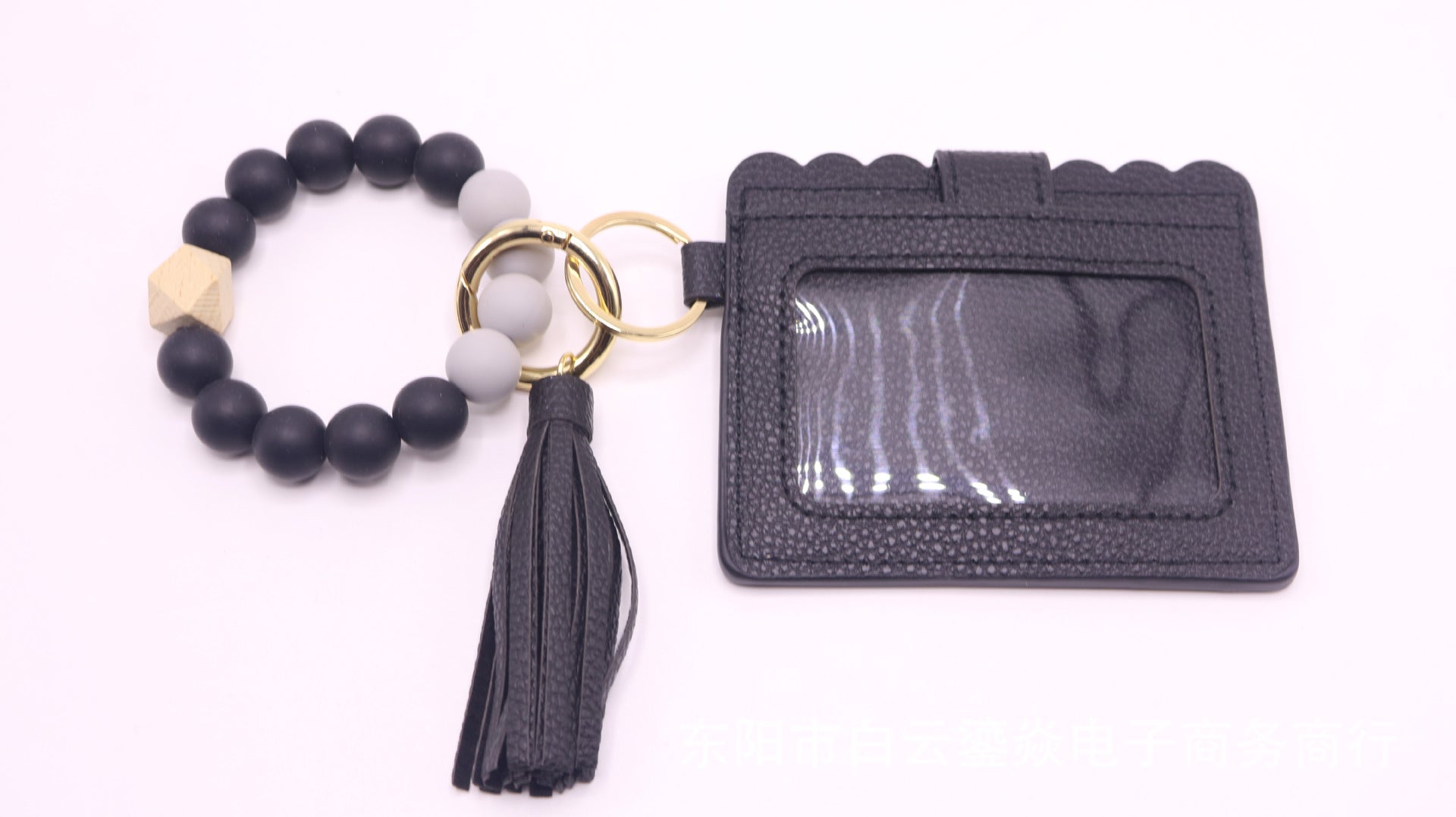 Wholesale 5pcs/pack Keychain Card Holder Pu Tassel Id Bag Wrist Keychains