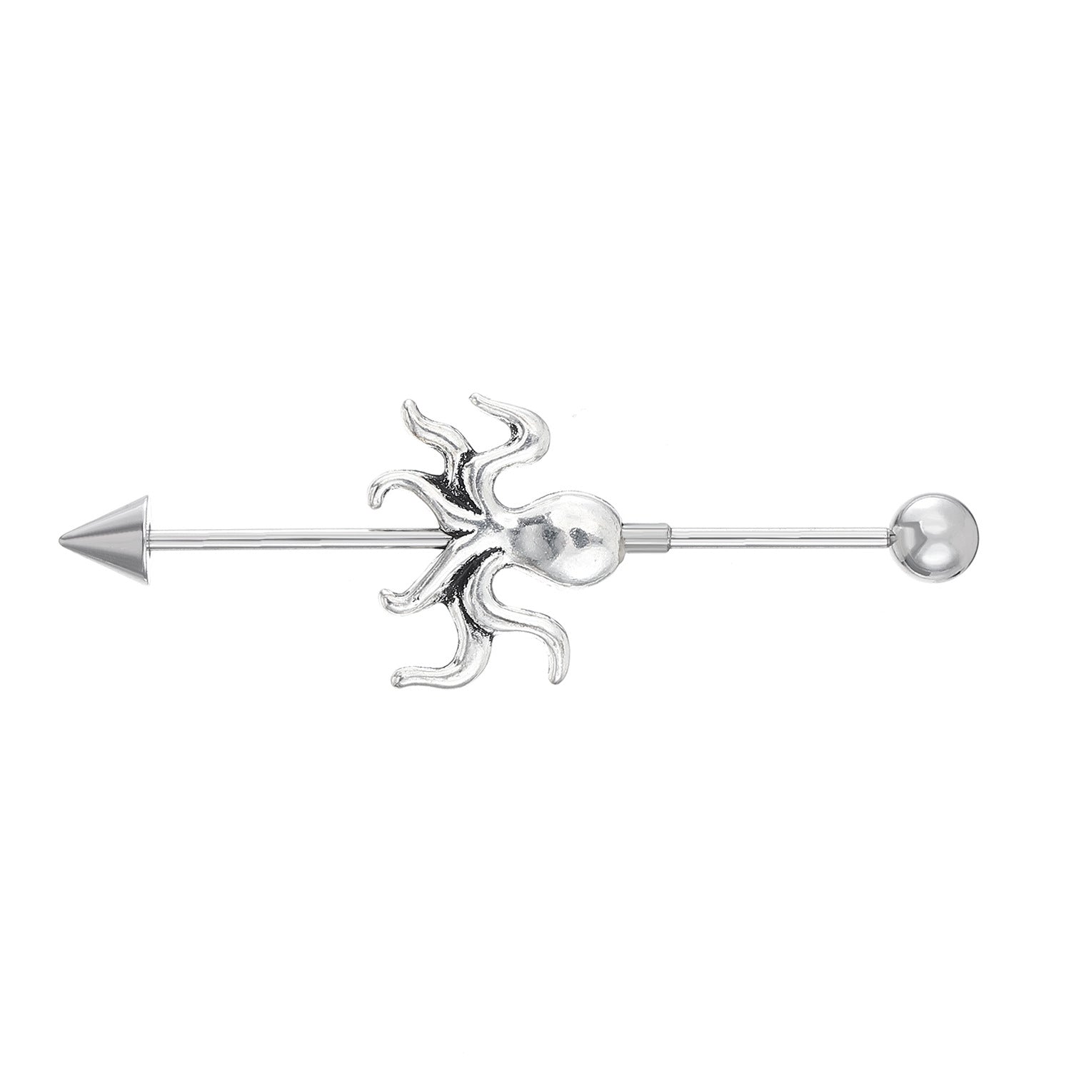 Wholesale Love Puncture Diagonal Stainless Steel Earrings