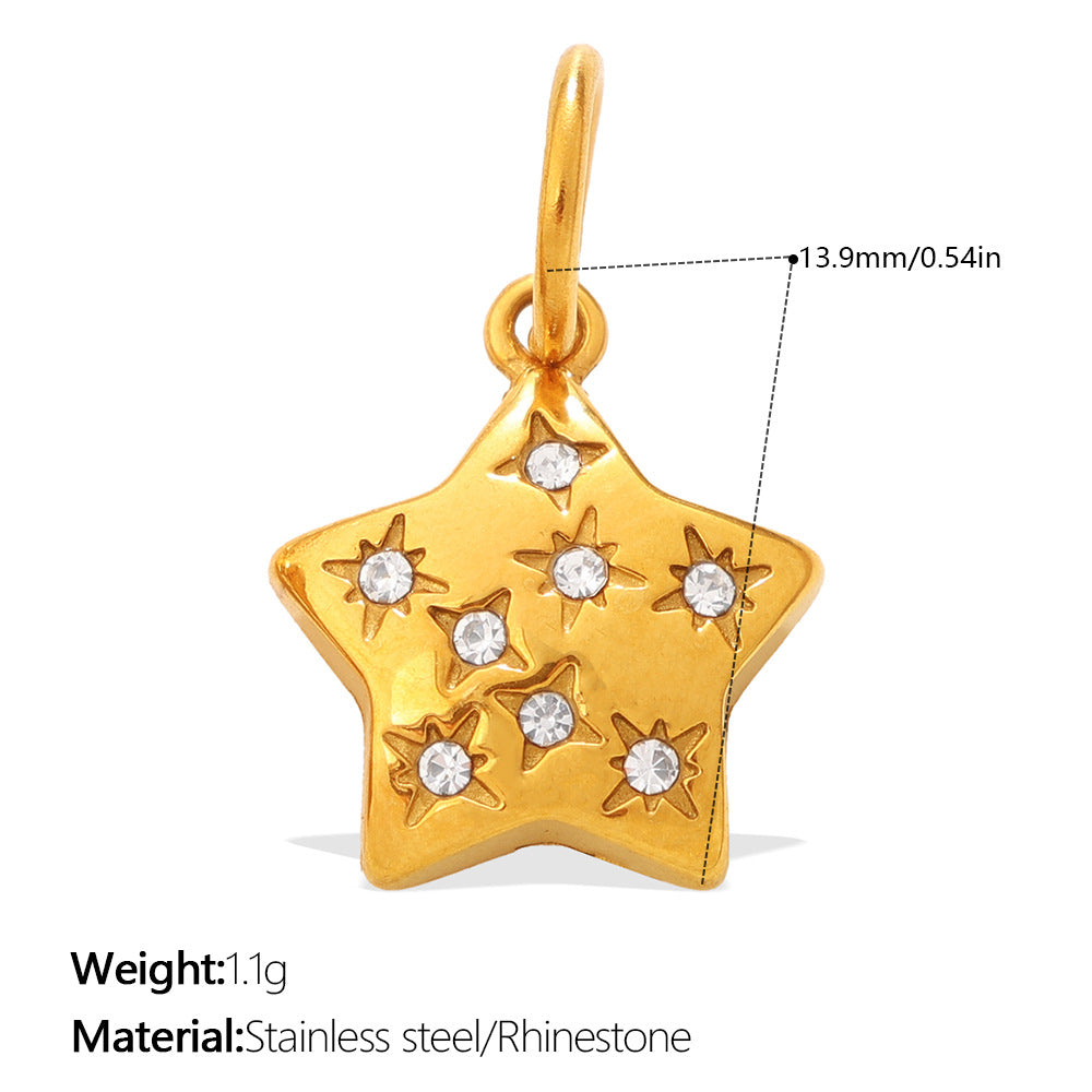 Wholesale Star Moon Angel Diamond Set Necklace Pendant Accessories