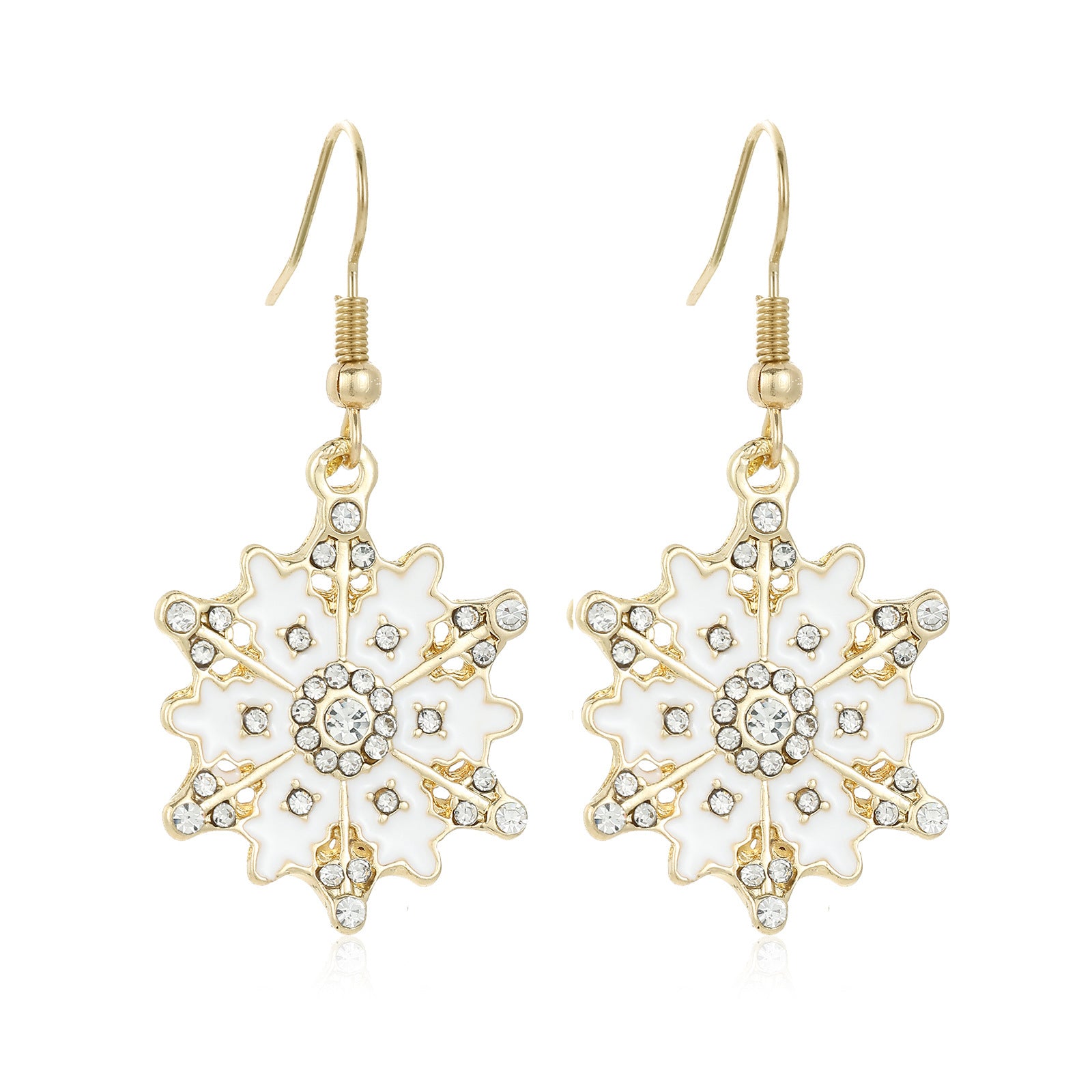 Wholesale Alloy diamond snowflake earrings