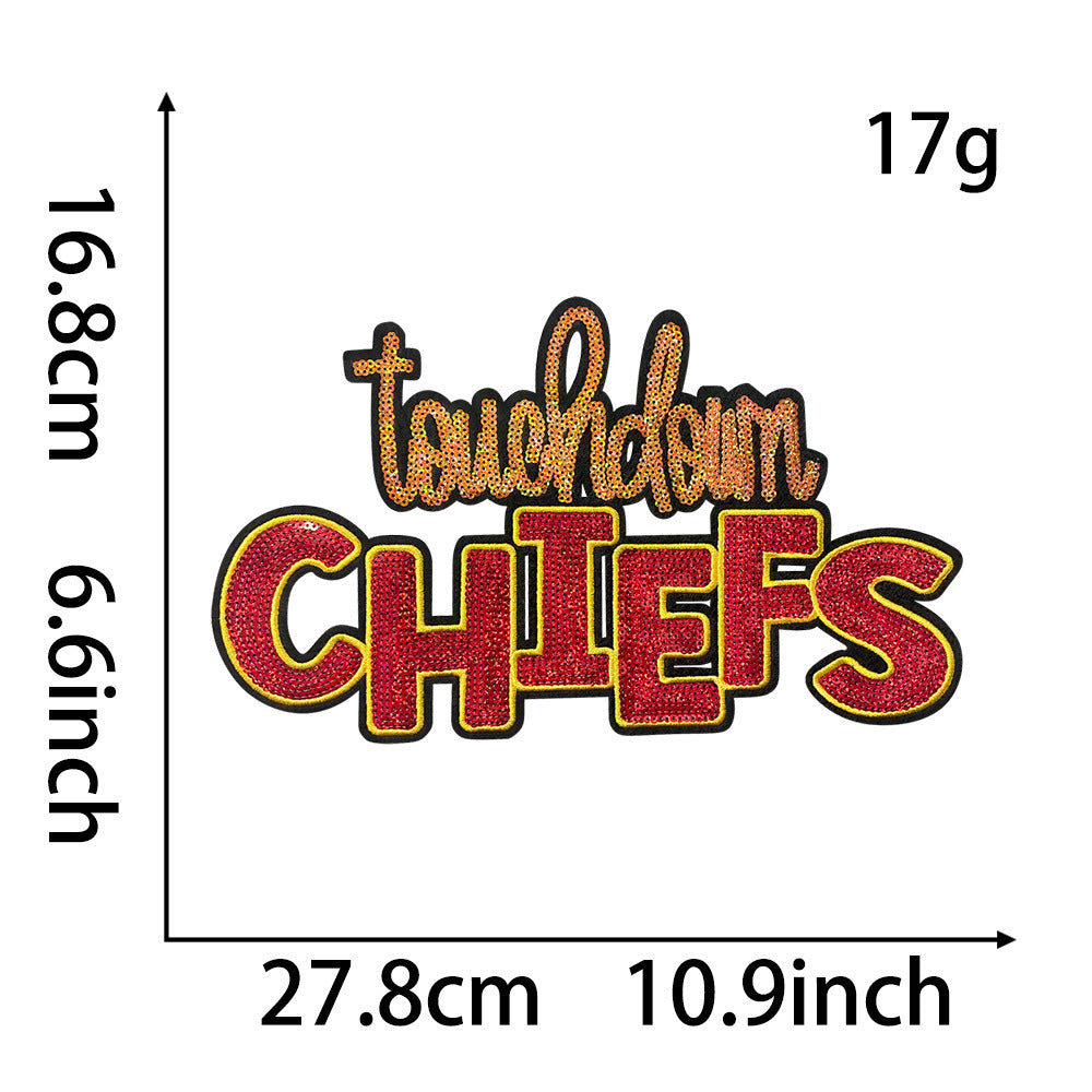 Wholesale Team sequin sports embroidery DIY Patches