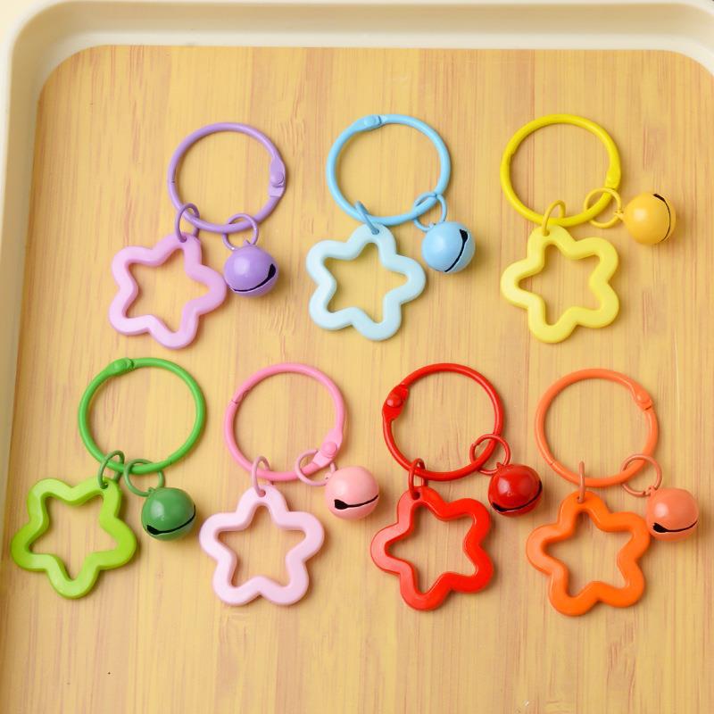 Wholesale 20pcs/pack colorful five-pointed star acrylic keychain pendants