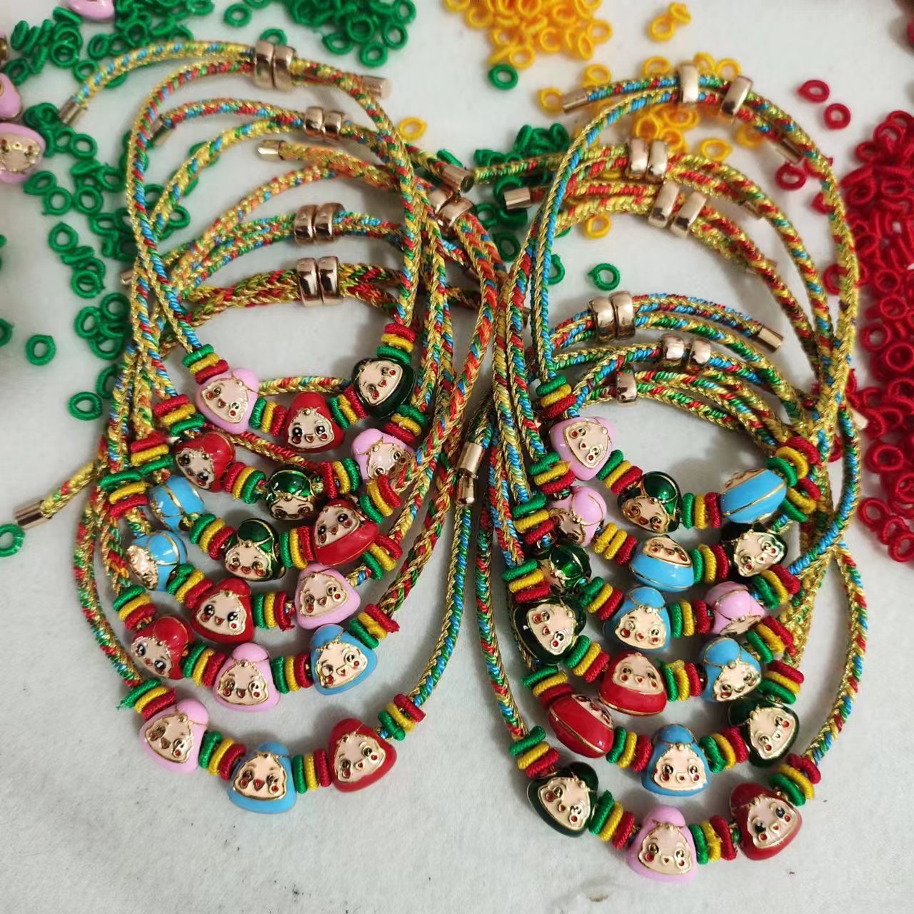 Wholesale Five-colored rope woven rice dumpling ethnic style bracelet