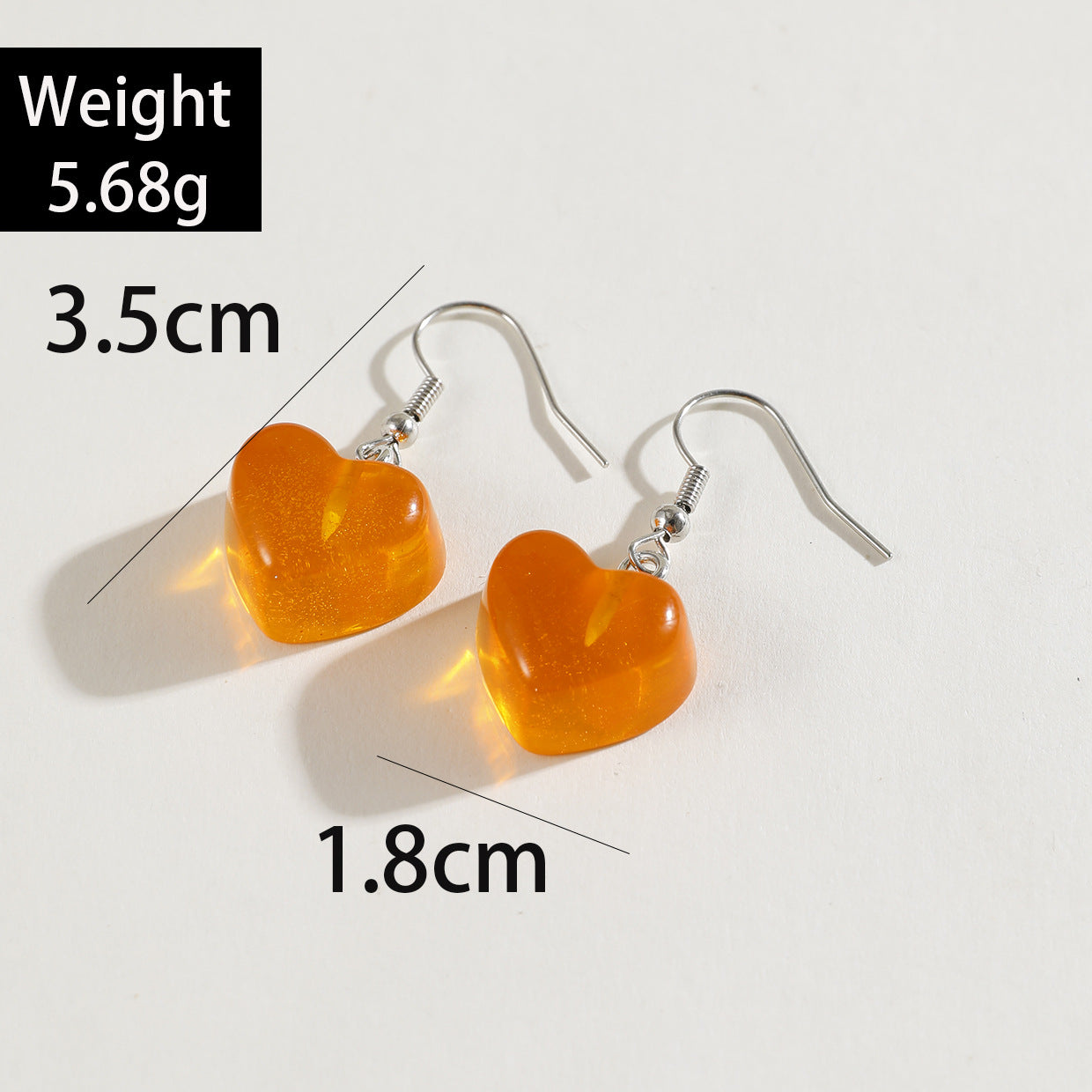 Wholesale Candy colored peach heart Valentine' s Day Acrylic Earrings