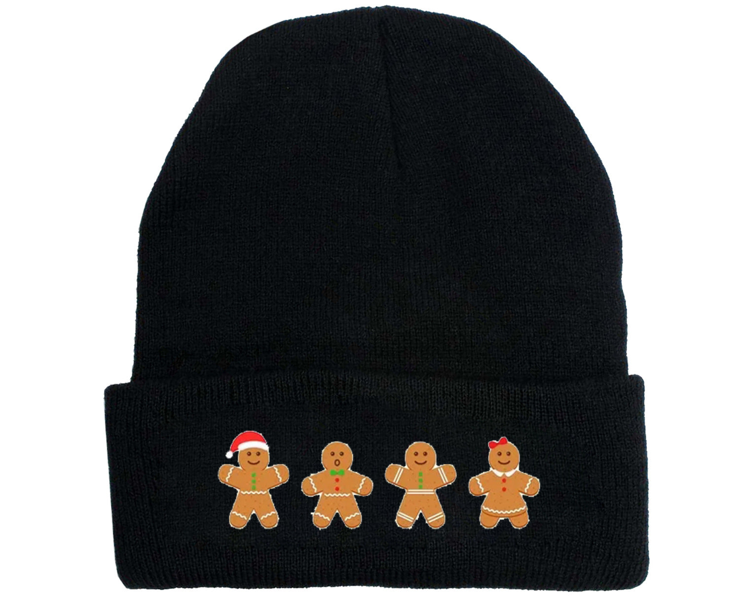 Wholesale Christmas Gingerbread Man Printed Woolen Hat