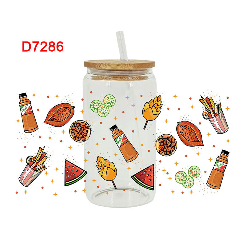 Wholesale Colorful beverage cake  16oz Cup UV DTF Wraps