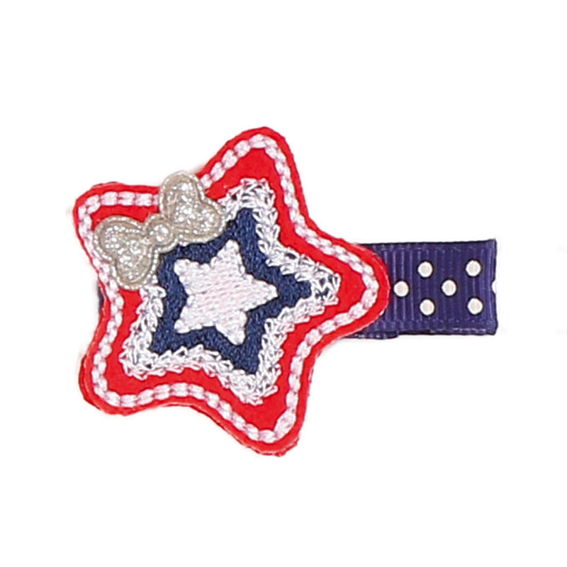 Wholesale American Independence Day Fabric Hair Clips