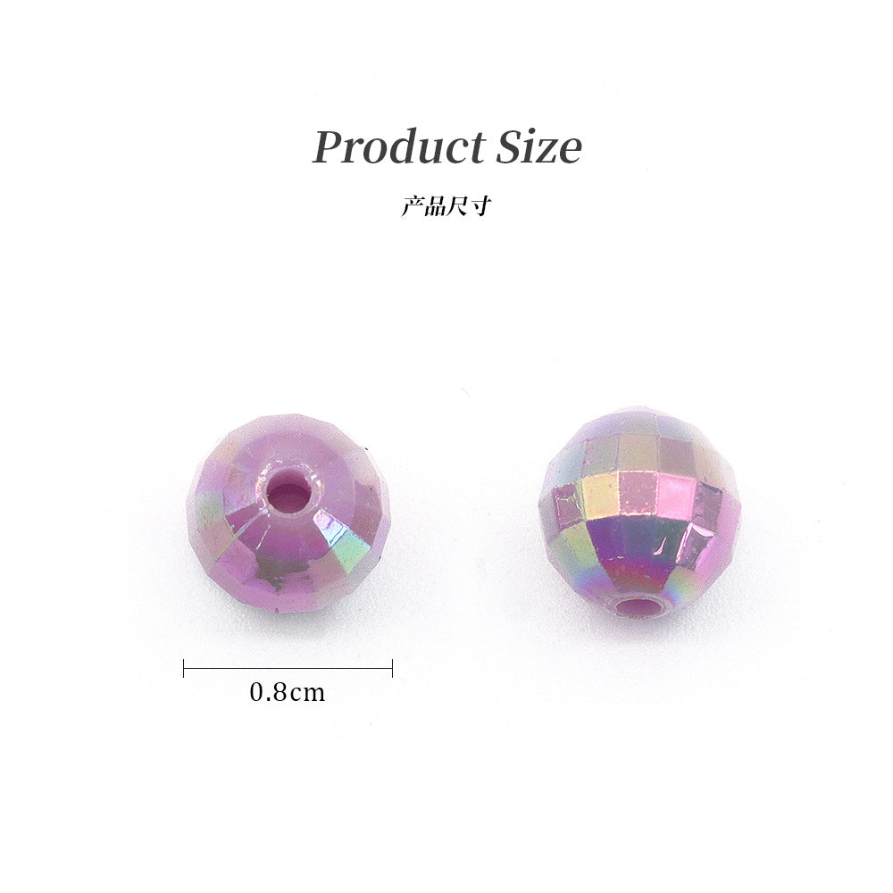 Wholesale 1000PCS/PACK 8mm Acrylic Plating AB Beaded Color Balls Plastic Straight Hole Beads