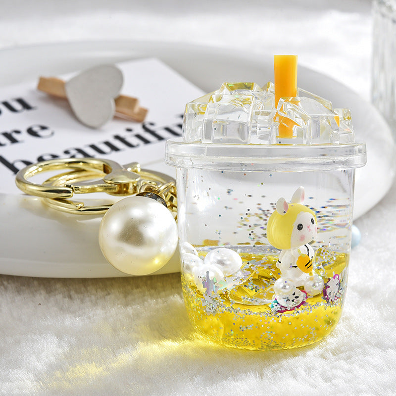 Wholesale Acrylic Oiled Iceberg Cup Rabbit Keychain