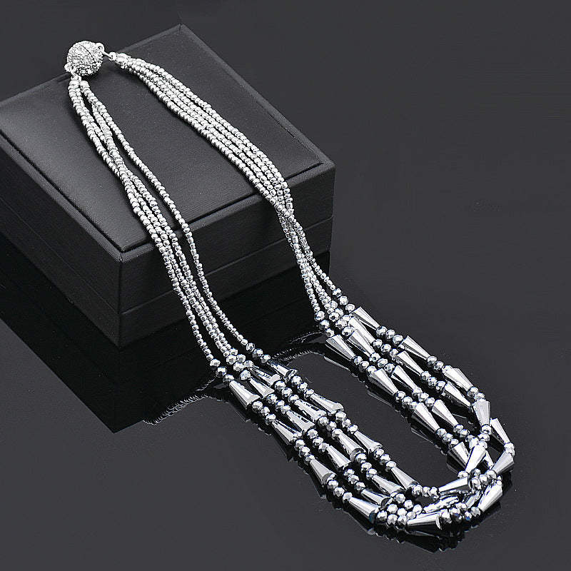 Wholesale Rhinestone Magnetic Clasp Multicolor Bar Crystal Beads Bracelet Necklace