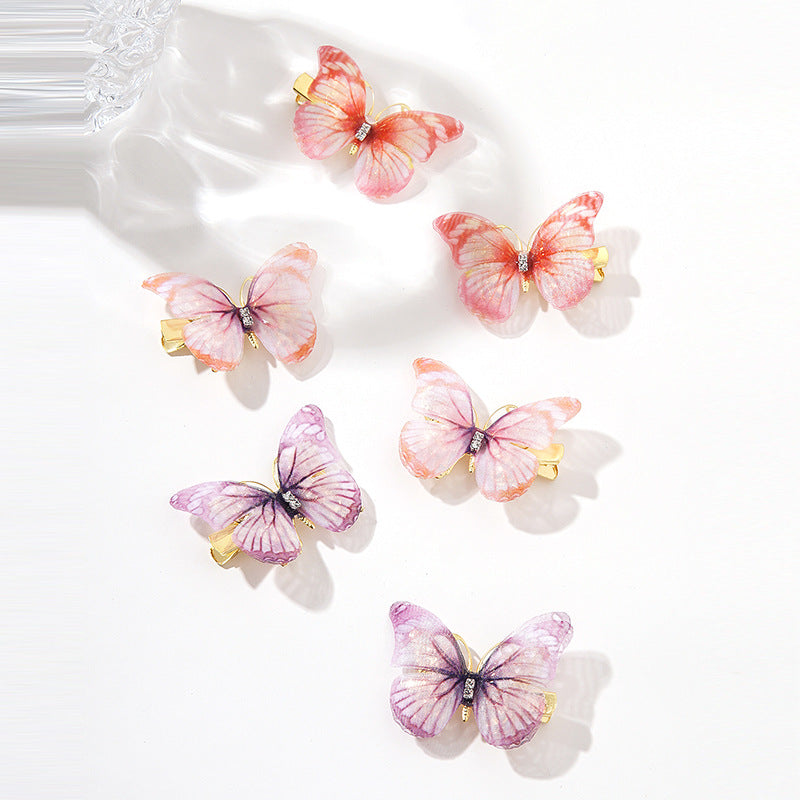 Wholesale 6-pack butterfly hairpins for girls