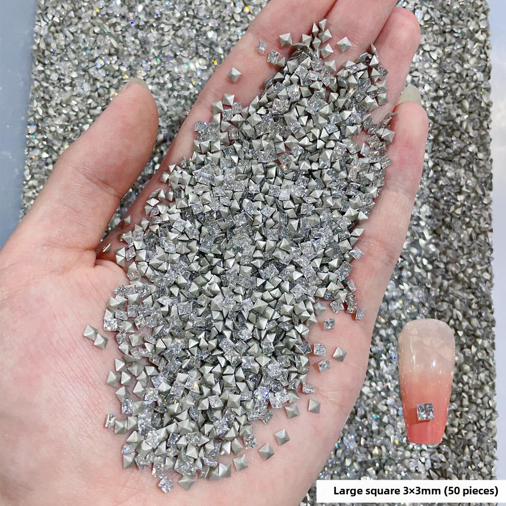 Wholesale 50/1000/10000pcs nail art mini small pointed bottom zircon shaped diamond super flash mini white micro zircon nail decoration