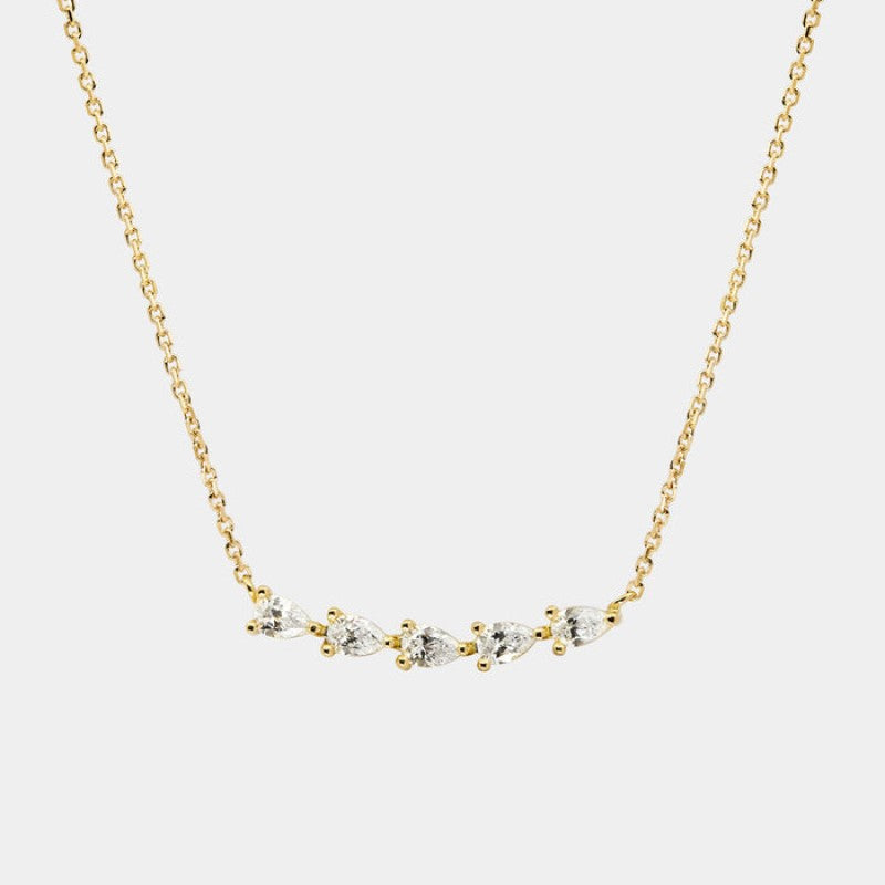 Wholesale Chic Geometric Layering Pendant Necklace With Artificial Crystal Copper Jewelry Accessory Everyday Gift And Boutique Resale