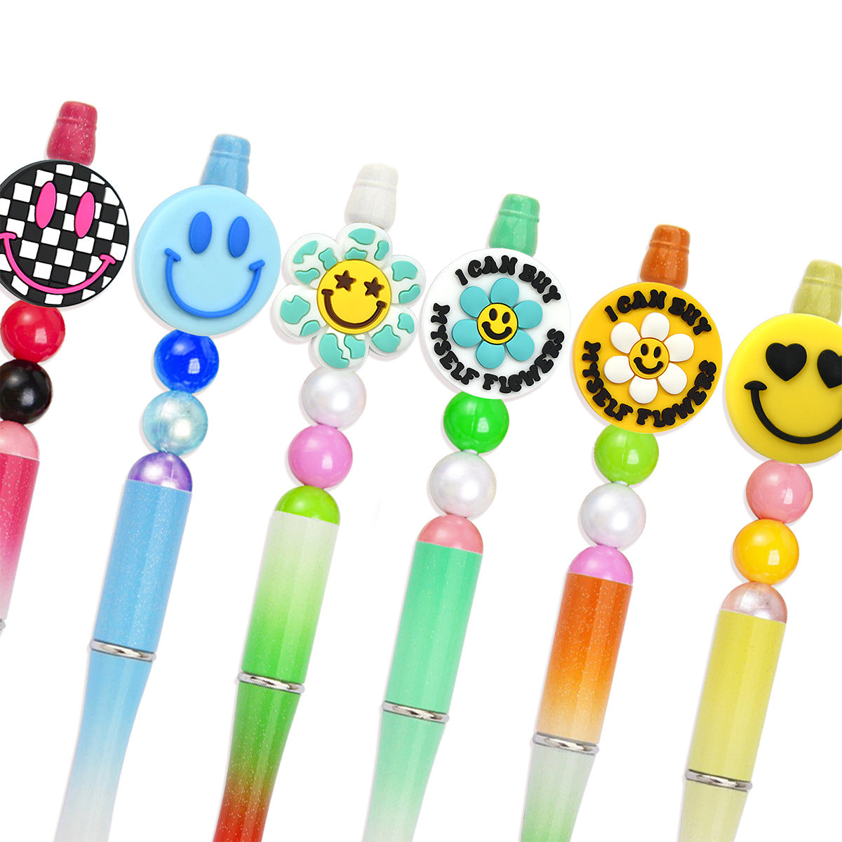 Wholesale Smiley face series cartoon flower Focal Beads