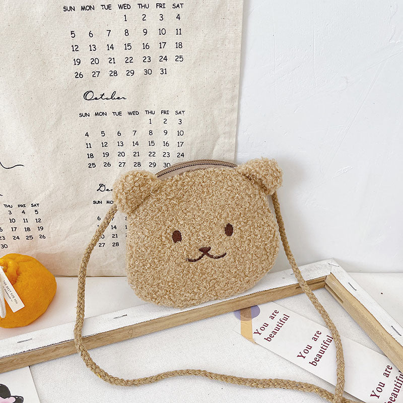Wholesale Cute Plush One Shoulder Crossbody Round Kids Bag