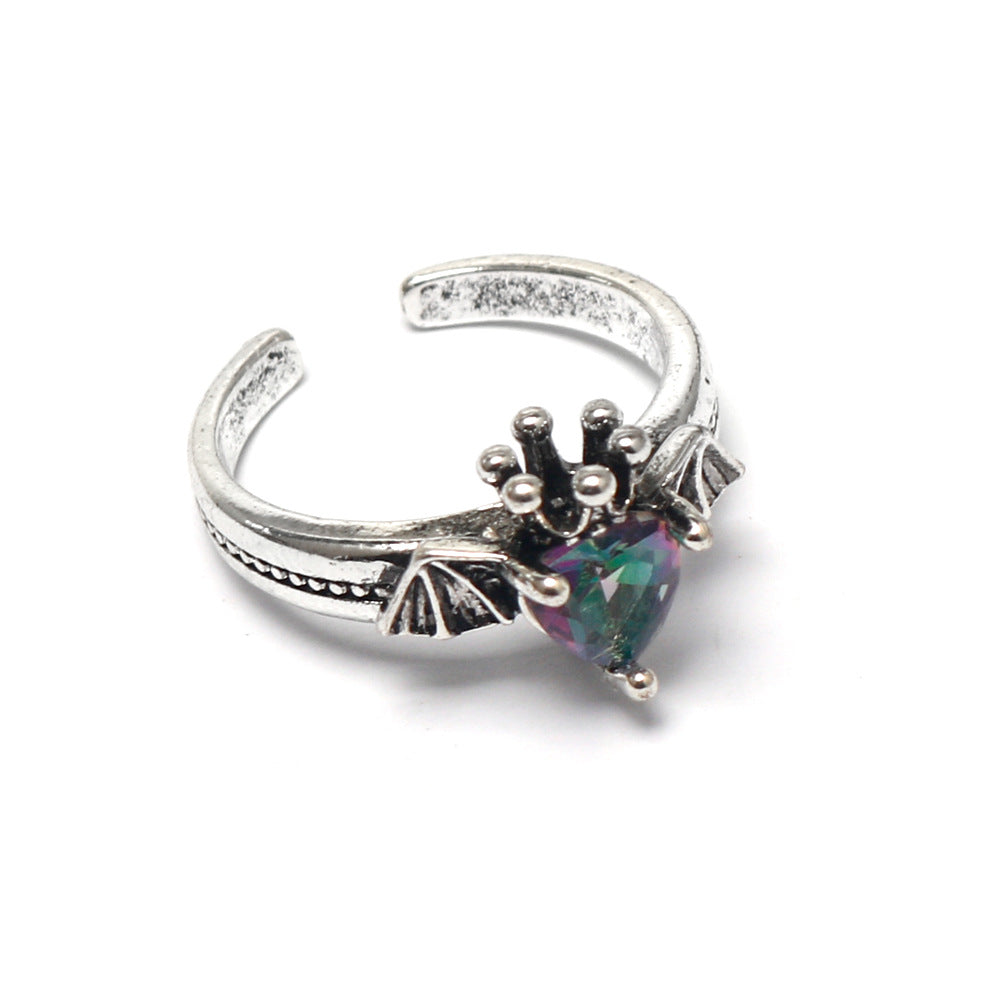 Wholesale Dark Gothic Red Love Cross Open Ring