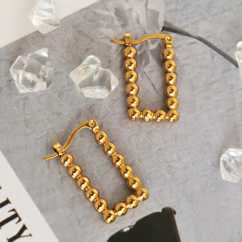 Wholesale Round Bead Geometric Earrings
