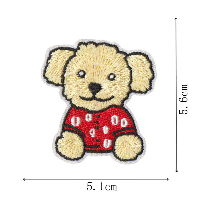 Wholesale Cartoon Puppy Embroidered Fabric Patch Cute Pet Animal Embroidery Patch