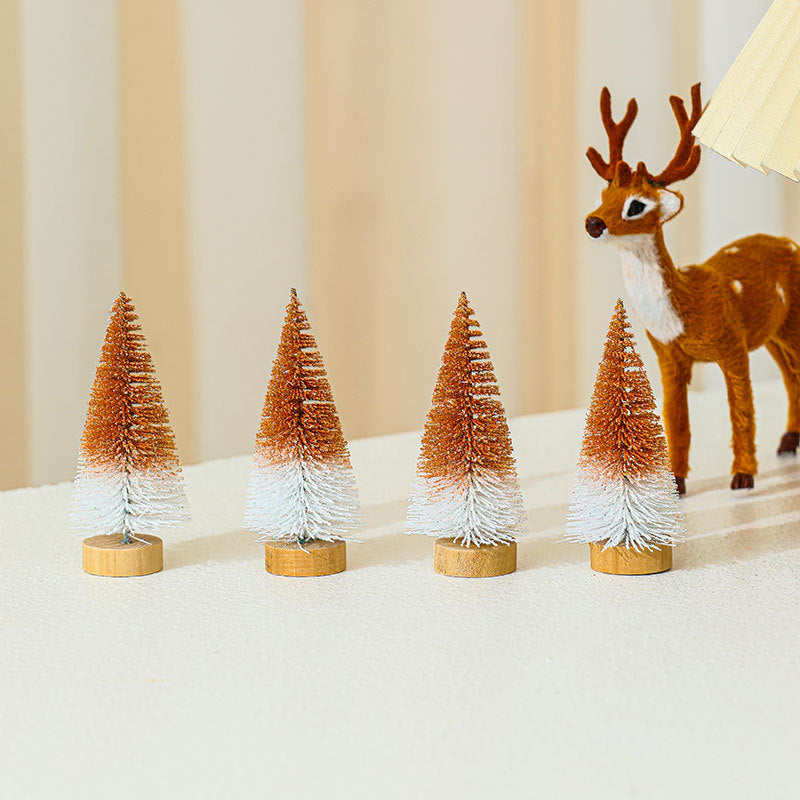 Wholesale 4PCS 10cm*4.5cm Colored Gold Onion Pink Cedar Christmas Tree PVC Ornaments