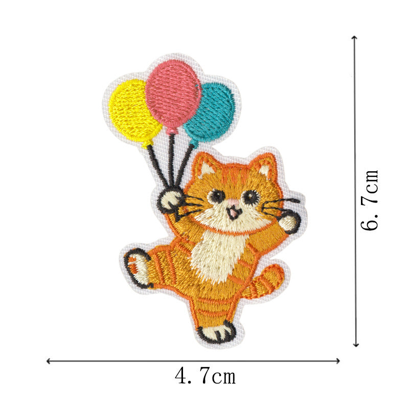 Wholesale 9 Piece Cute Cat Embroidery Patches Iron On DIY Decorative Accent For Clothing Bags