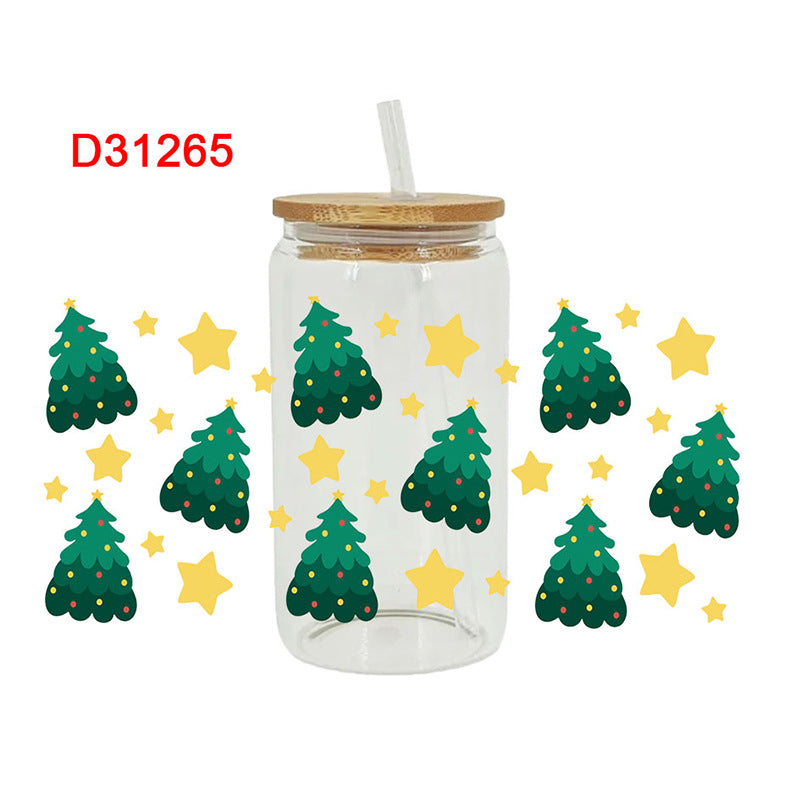 Wholesale Colorful Christmas Series  16oz Cup UV DTF Wraps