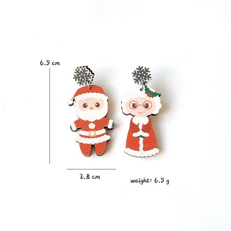 Wholesale Christmas Penguin Santa Claus Snowman Elk Gingerbread Man Earrings