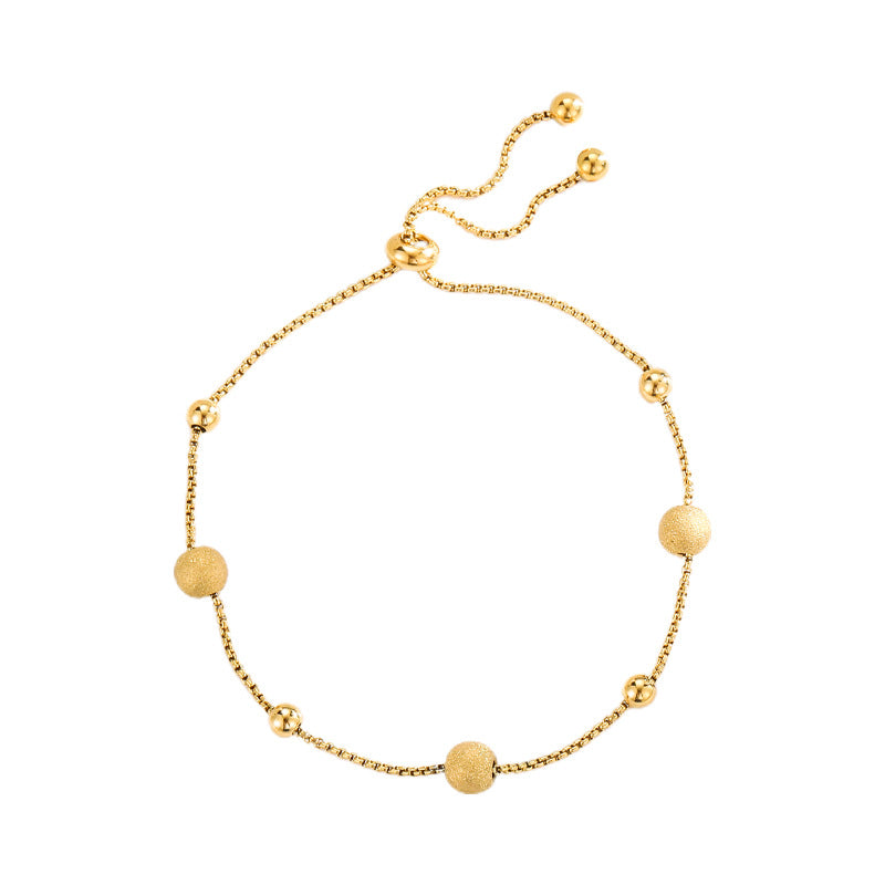 Wholesale Fashion Small Gold Bead Pull-out Titanium Steel Bracelet