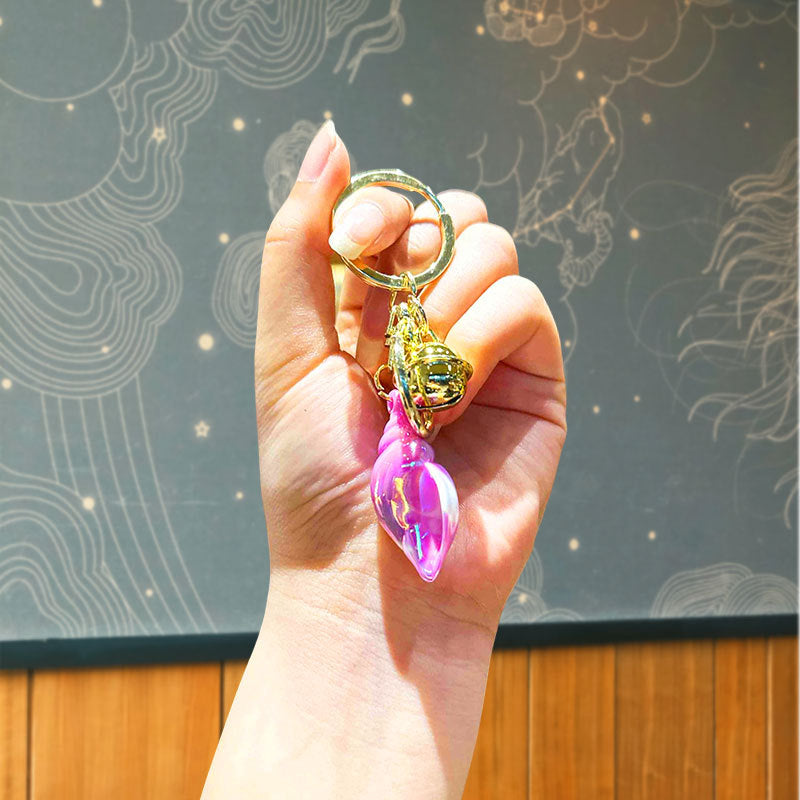 Wholesale Acrylic colorful electroplating conch keychain