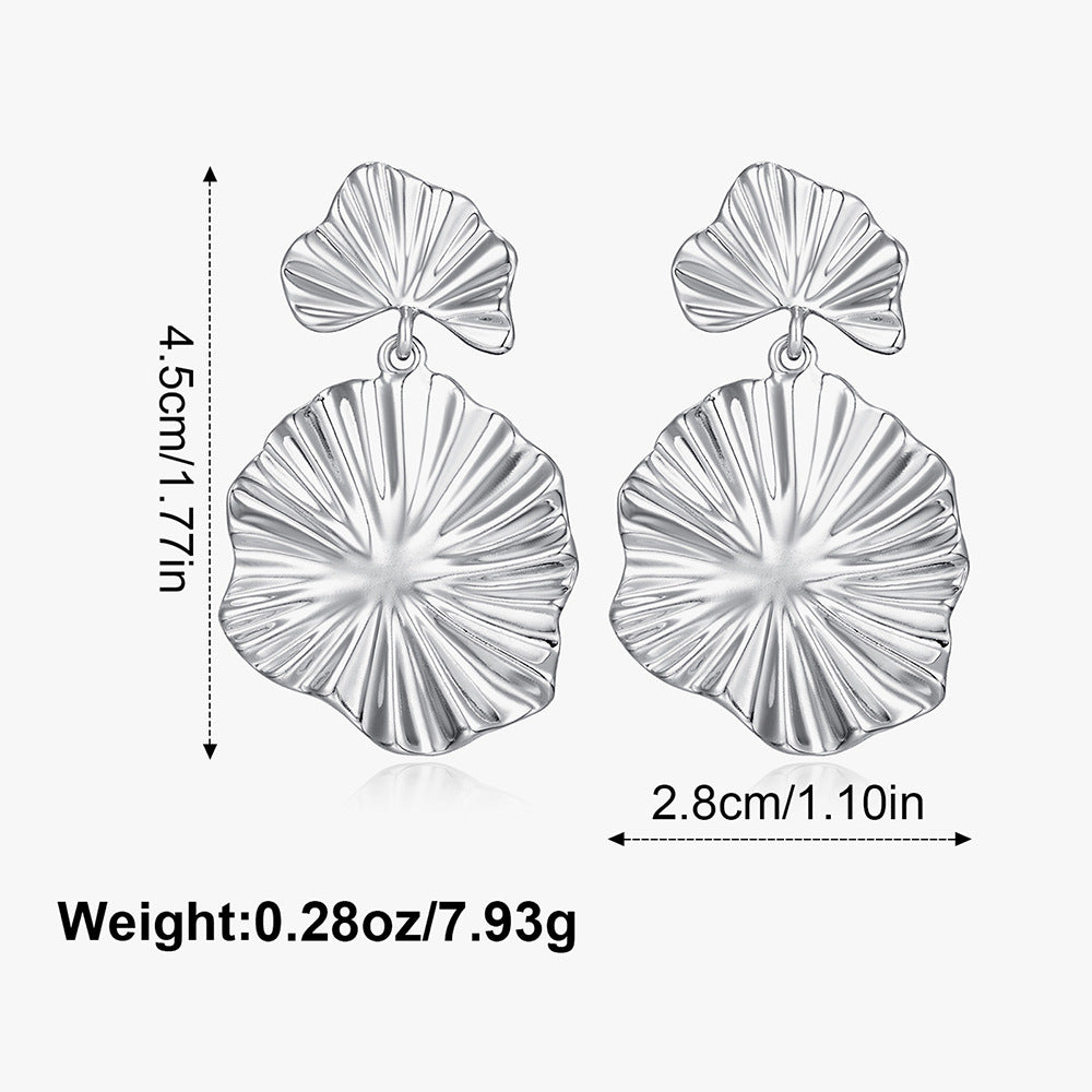 Wholesale Golden Ginkgo Leaf Alloy Leaf Earrings