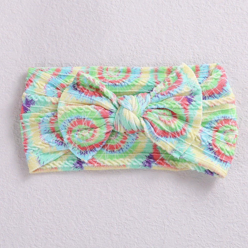 Wholesale Wide Edge Jacquard Bow Nylon Children's Headbands