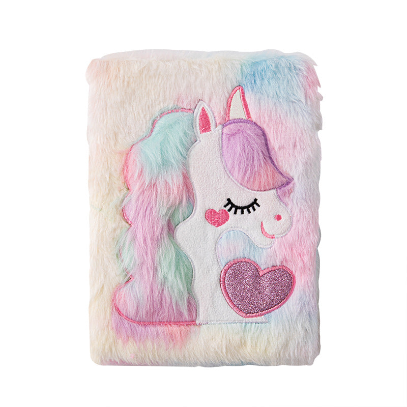 Wholesale Macaron A5 Unicorn Plush Notebook