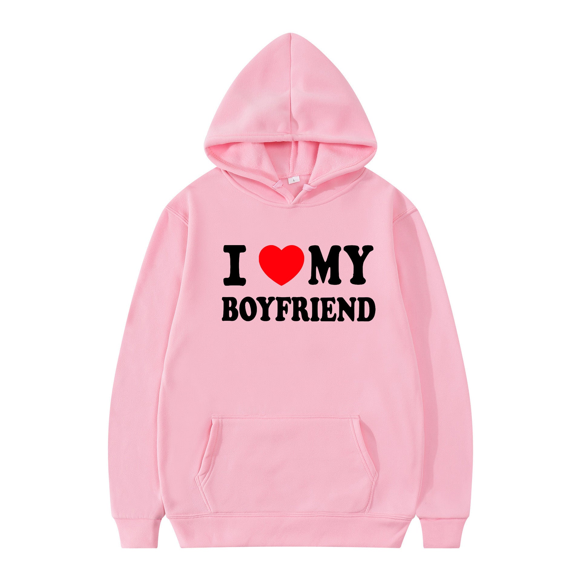 Wholesale Valentine's Day I Love My Boyfriend Girlfriend Print Hoodie