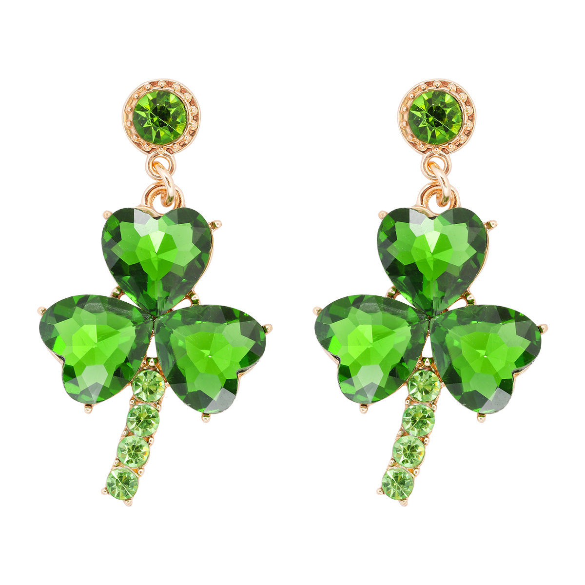 Wholesale St. Patrick's Day Clover Alloy Earrings