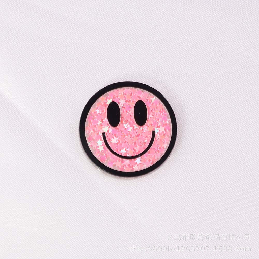 Wholesale  10pcs/pack Cartoon smiley face solid color star loose powder Acrylic Flatback