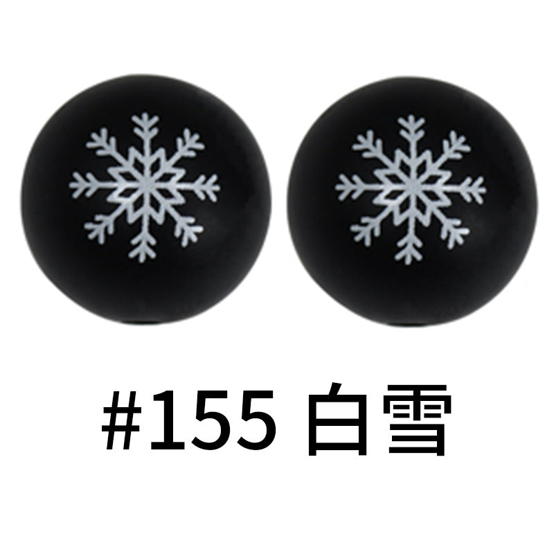 Wholesale 50pcs 16mm Print Silicone Beads Colorful Silicone Water Transfer Beads