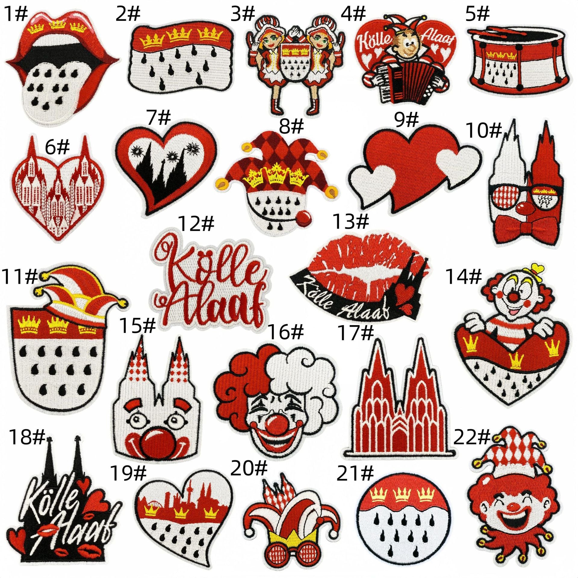 Wholesale Carnival cartoon red clown DIY patches